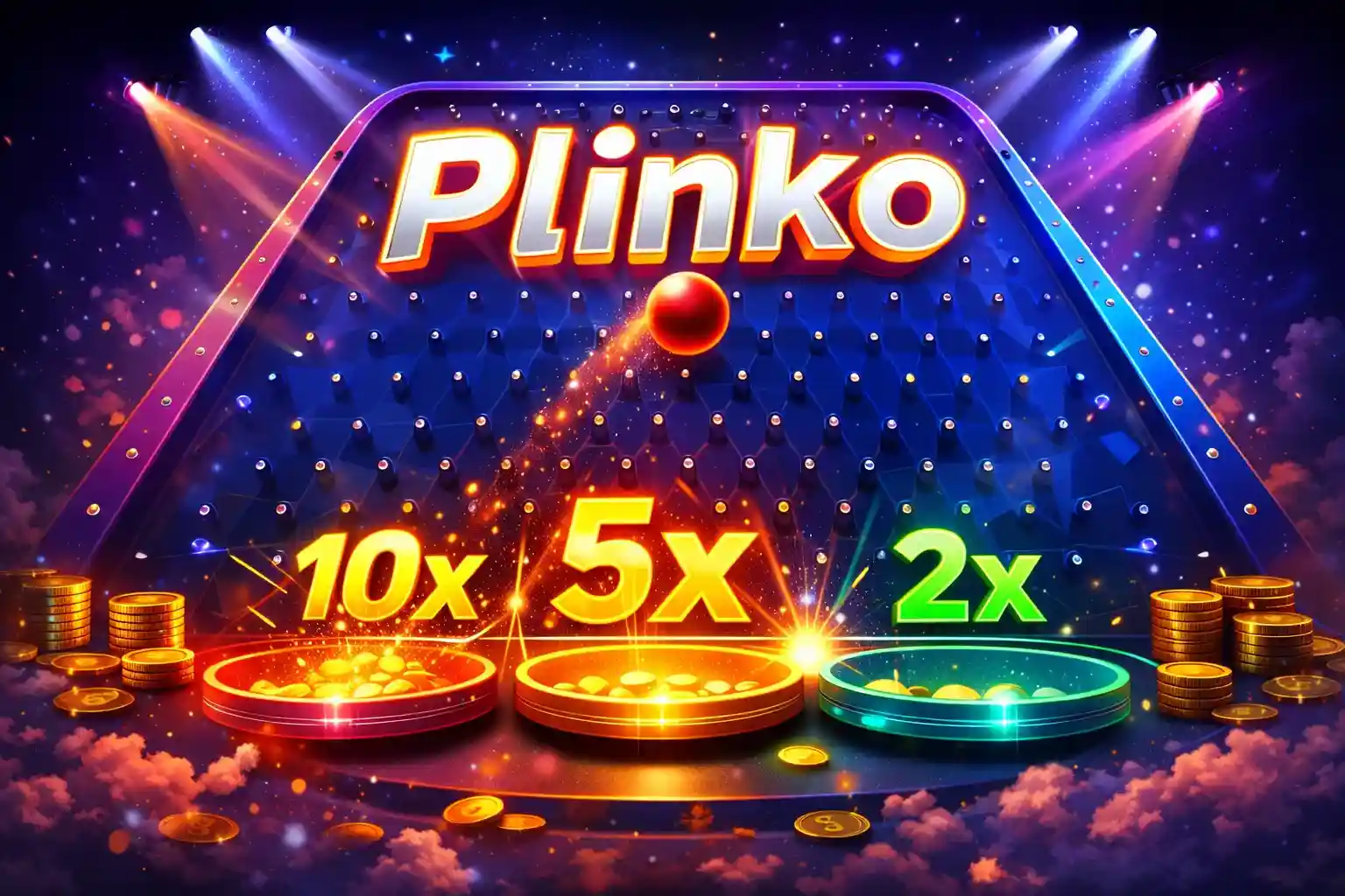 Topun düşüşüne göre belirlenen çarpanlarla kazandıran eğlenceli Plinko casino oyunu