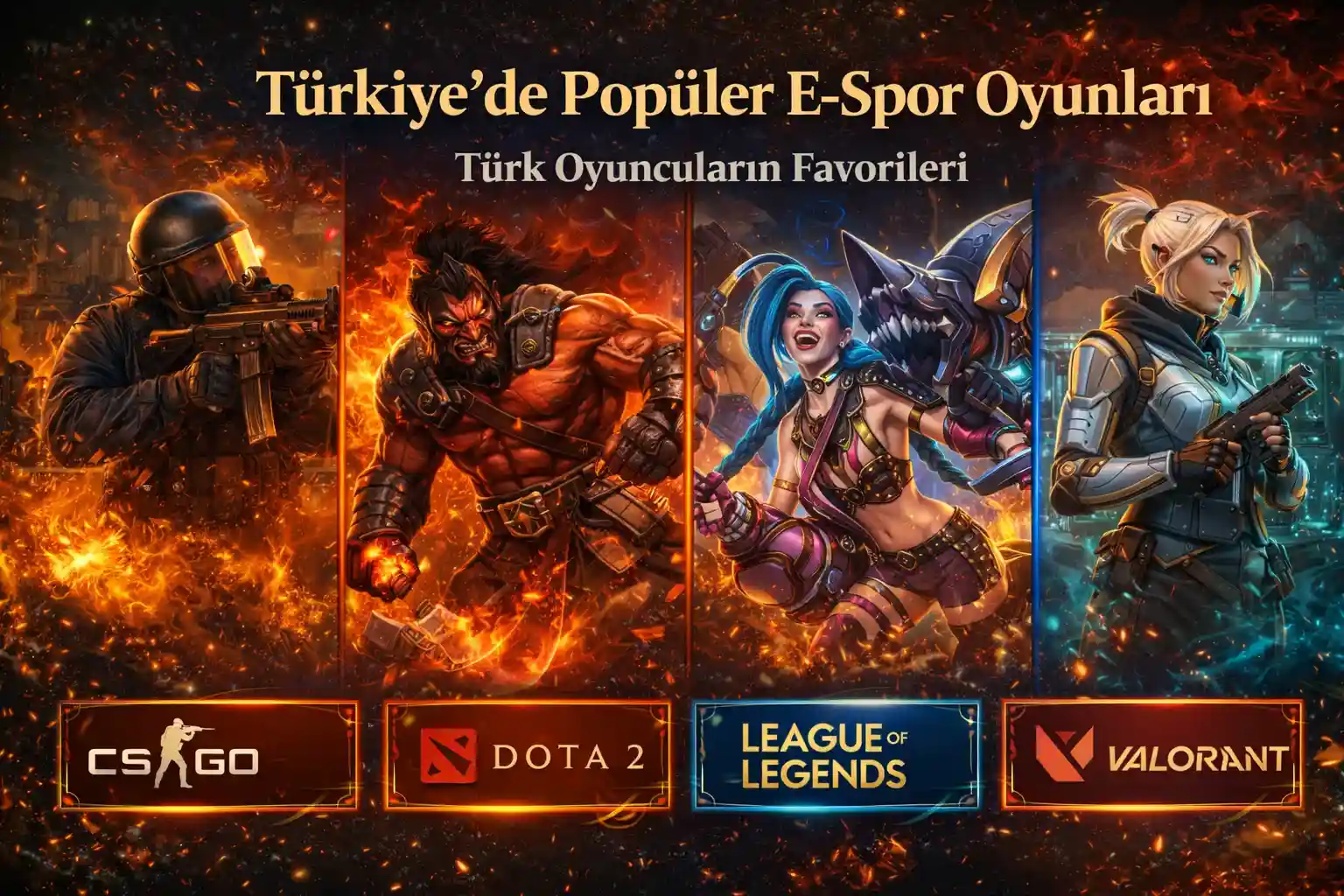 CS:GO, Dota 2, LoL ve Valorant gibi Türk oyuncuların favori e-spor oyunları